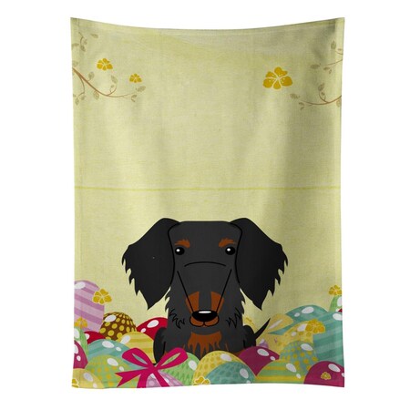 Carolines Treasures Easter Eggs Wire Haired Dachshund Black Tan Kitchen Towel BB6127KTWL